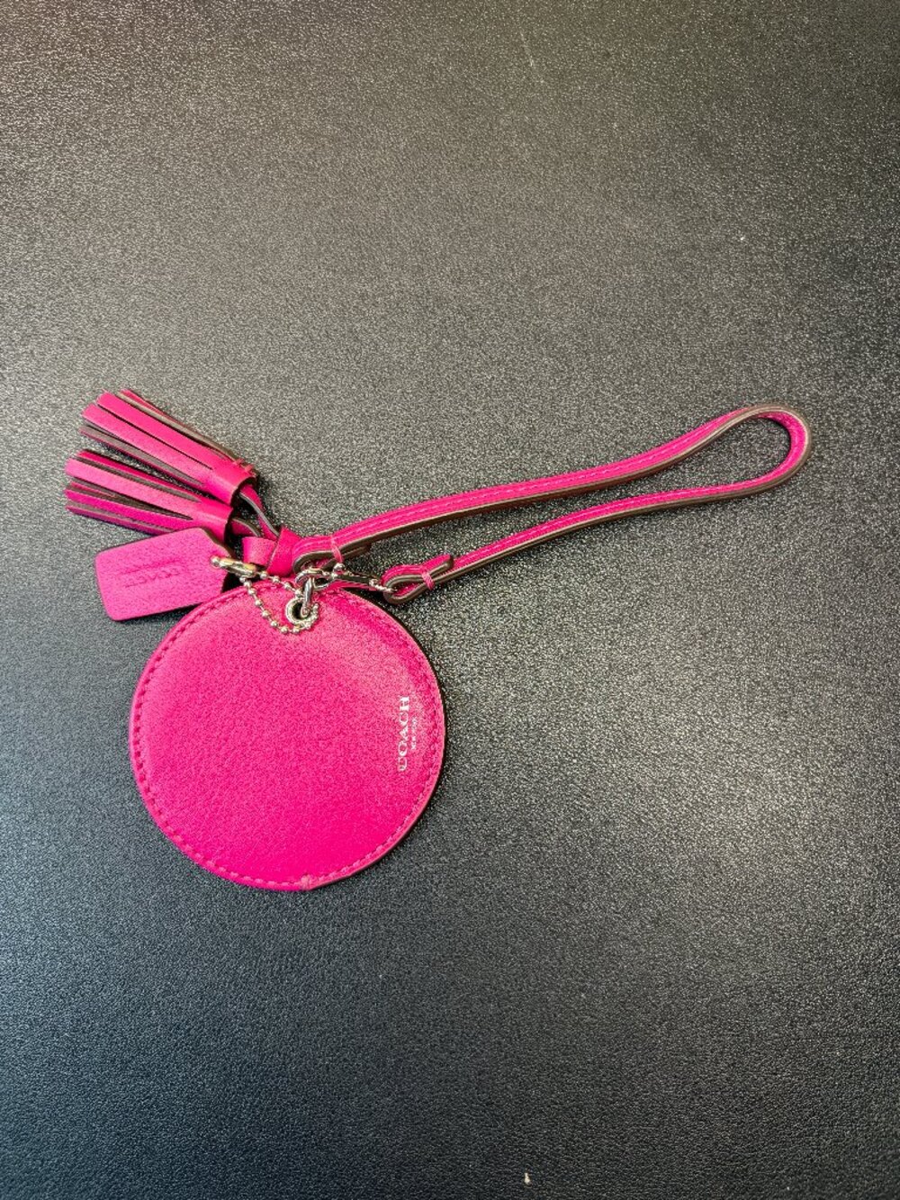 Coach New York Hot Pink Mirror bag Charm (Lot 2218)